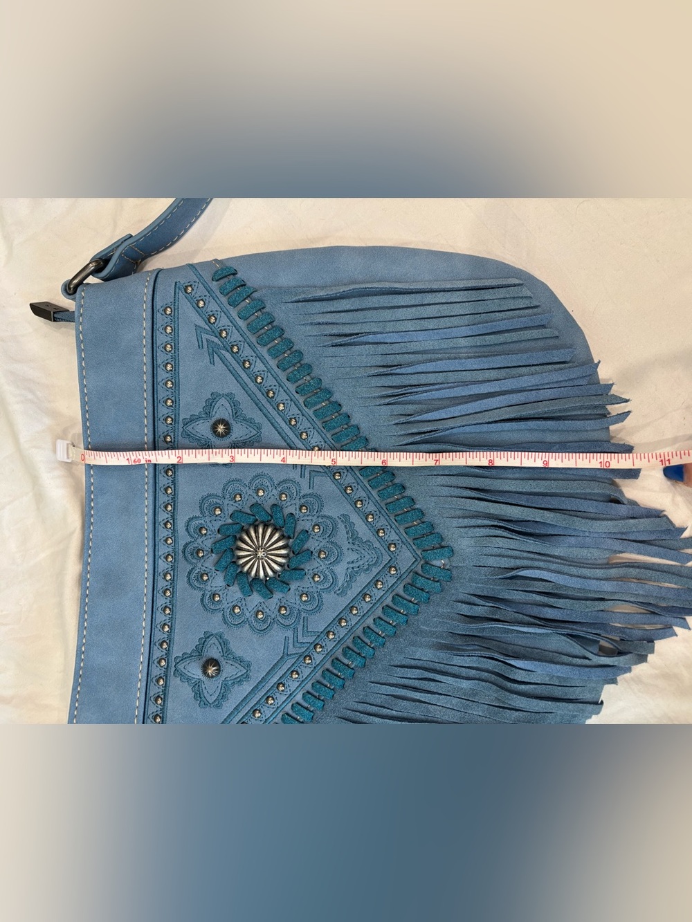 NWT Montana West Blue Fringe Crossbody Bag - Picture 4 of 9